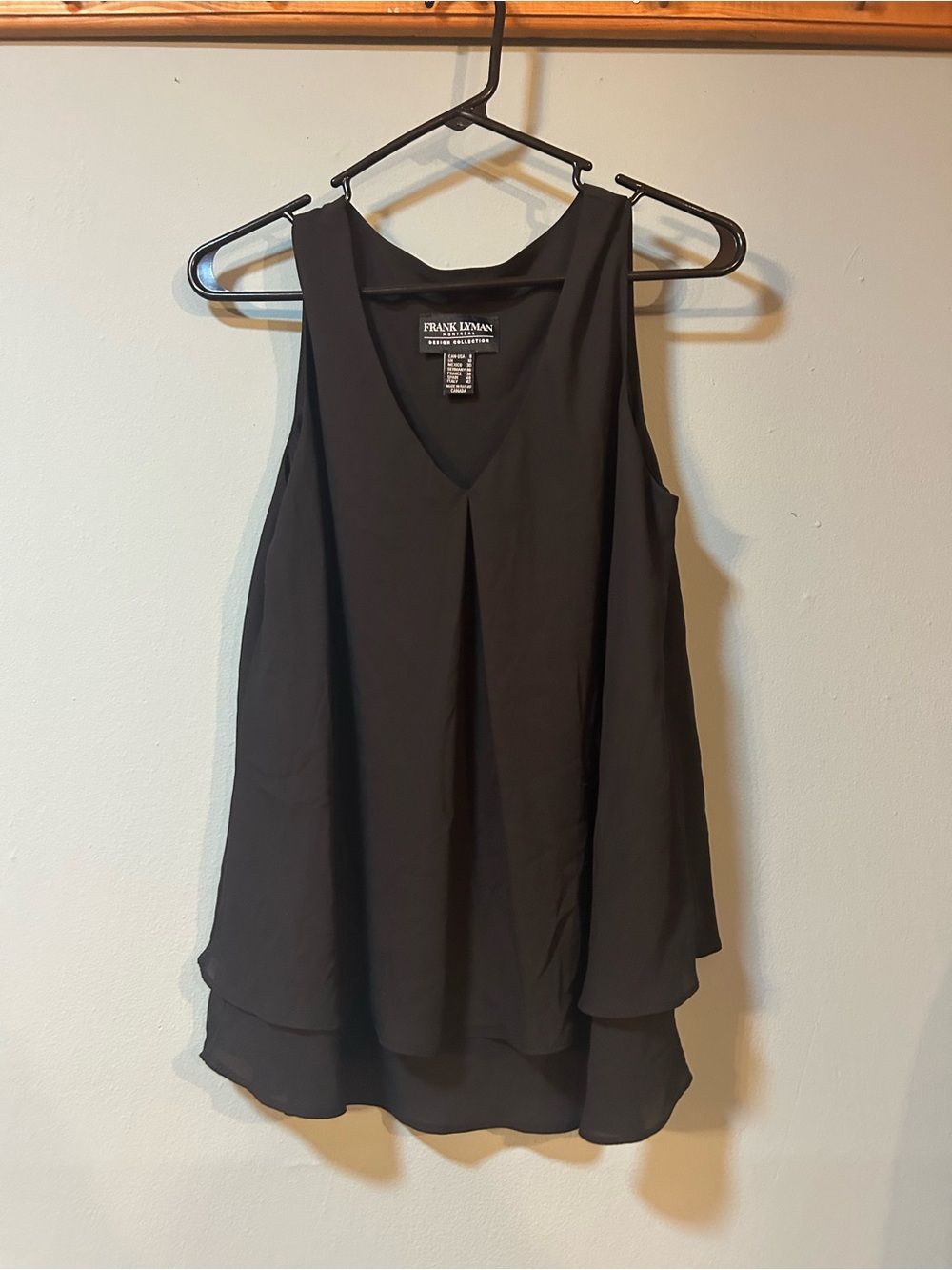 Frank Lyman Design Black V-Neck Layered Camisole